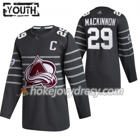 Dětské Hokejový Dres Colorado Avalanche Nathan MacKinnon 29  Šedá Adidas 2020 NHL All-Star Authentic
